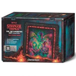 Clementoni Stranger Things - Puzzle Cadre Lumineux Le Monde à l’Envers - 520 pièces - Effets Visuels LED - 3 Images Révélées dans le Noir - Dès 14 Ans - The Morphing Collection