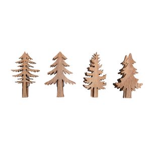 Rayher Pince Sapin de noël en bois 4 pcs