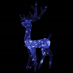 VidaXL Renne de décoration de Noël Acrylique 140 LED bleues 128 cm