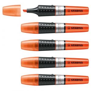 Stabilo Surligneur LUMINATOR - Lot x 5 surligneurs fluo - Orange