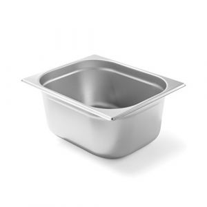 Hendi Bac Gastronorme, GN 1/2, r&eacute;sistance thermique -40 &deg;C &agrave; 300 &deg;C, utilisable dans des fours &agrave; convection, des r&eacute;frig&eacute;rateurs, des bain-maries, des chafing dishes, 12.5L, 325x265x(H)200mm,inox
