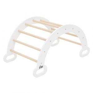 Image de Joyz Arche d'Escalade pour Enfants, Blanc, Bascule en Bois, 74x41x38,5 cm, Échelle pour