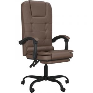 VidaXL 349668 Fauteuil de massage inclinable de bureau Marron Similicuir