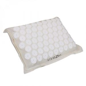 Coussin, Oreiller d'acupression - 40 x 30 cm - Beige et blanc - Vivezen