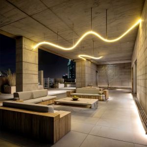 Efectoled - Ruban led N&eacute;on Dimmable 220V bobine 50m Jaune Semi-Circulaire 180 7.5W/m Coupe 100cm IP67 Jaune