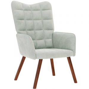 VidaXL Chaise de relaxation Gris clair Velours