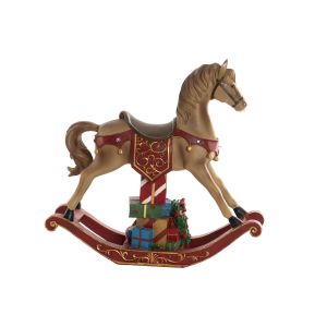 Décoration de noël résine cheval DKD Home Decor 34x10x32 cm