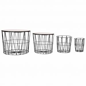 Image de VidaXL Tables basses 4 pcs Noir