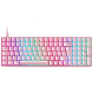 Marsgaming Mars Gaming MKULTRA, Clavier Mécanique Rose RGB, Compact 96%, Switch Outemu SQ Bleu, Portugais -US