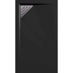 Stano Receveur de douche 90x130 cm extra plat TRINITY noir en résine minérale grille à Gauche