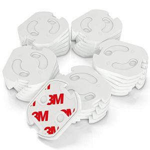 Conecto- Socket Fuse Child Lock Socket Protector with Swivel Mechanism and Complete 3M Adhesive Tape Conjunto de 30 white
