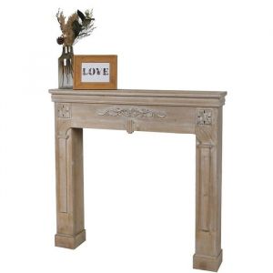 Contour de cheminée bois Cottage bois naturel céruse