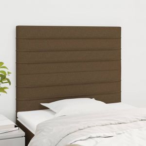 VidaXL Têtes de lit 2 pcs Marron Foncé 90x5x78/88 cm Tissu - Marron foncé