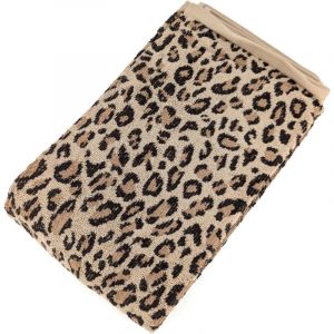 Linnea Drap de douche en pur coton 70x140 cm collection leopard beige