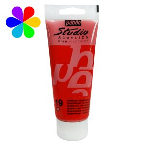 Pebeo Peinture acrylique Studio Acrylics de (étude), 250ml, Vermillon transparent