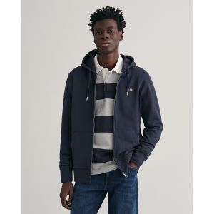 Gant (marque) Men Sweat à capuche zippé Shield (XXXL) Bleu