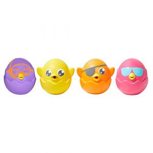 Tomy Games E72818C Hide & Squeak Bath Squirters Toomies Eggs, Multicoloured