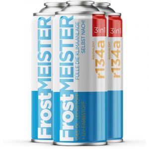 FROSTMEISTER 3en1 400ml - 3x Canettes GAZ R134a POUR CLIMATISATION EN LIBRE-SERVICE