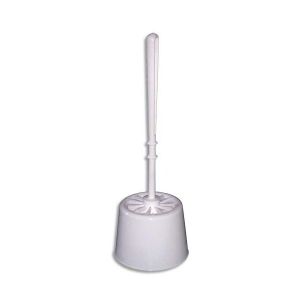 Image de Porte brosse et brosse WC économique en polypropylène blanc Diamètre 13 x Hauteur 38 cm ADVEO 702596