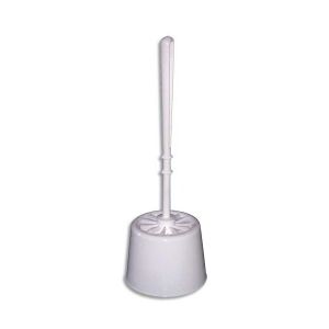 Image de Porte brosse et brosse WC économique en polypropylène blanc Diamètre 13 x Hauteur 38 cm ADVEO 702596