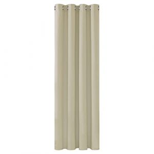Rideaux Occultants Isolant Thermique, Design Moderne à Oeillets, 1Pièces, Grande Taille, 140x180 cm, Beige Foncé - Beige Foncé - Deconovo