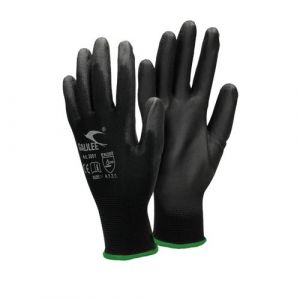 ECD Germany 1 Paire de Gants de Travail en PU - Taille 11-XXL - Couleur Noir - Élastique -