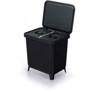 Poubelle SYSTEMA avec bacs de recyclage - recyclage noir - 2x10l