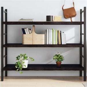 VidaXL Étagère Murale, Dessus de Table avec Bord Vivant, Tablette Suspendue Flottante, Rustique, Marron Foncé Bois Chêne Massif Traité