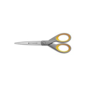 Westcott E-30470 00 Ciseaux à silhouette Titane/Grip ultra doux 18 cm Gris/jaune (Import Allemagne)