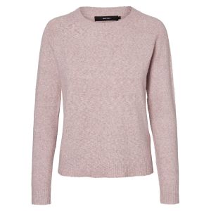 Vero Moda Vmdoffy Ls O-Neck Blouse Noos Pull, Rose (Woodrosemelange), 40 (Taille Fabricant: Medium) Femme