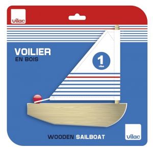 Vilac Petit voilier de Bain - Voilier en Bois - 1 voilier de Bain en Bois - Jeux d'Eveil pour Enfant en Bois - Jouet pour Enfant Dès 3 Ans - 3901