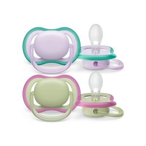 Philips Lot de 2 sucettes silicone 0-6M Ultra Air deco mix (coloris aléatoires) - Multicolore