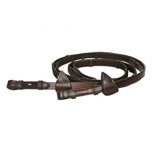 Dyon R&ecirc;nes pour cheval en cuir et tissu avec 9 arretoirs Dy'on 5/8