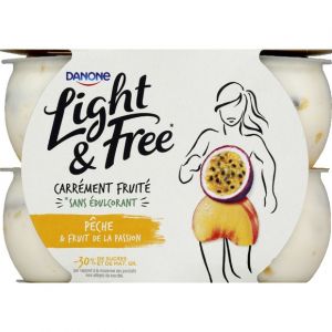 Danone Light & Free - Yaourts aux fruits peche-passion