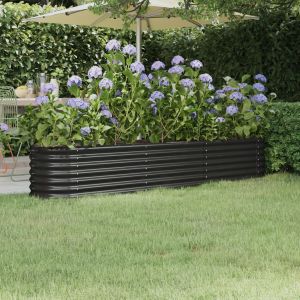 VidaXL Jardini&egrave;re Acier enduit de poudre 224x40x36 cm Anthracite