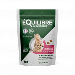 Image de Equilibre et Instinct Friandises riches en saumon pour chat adulte - 80g - ÉQUILIBRE & INSTINCT