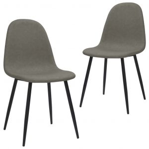 Image de VidaXL Chaises à dîner 2 pcs 45x54,5x87 cm Gris foncé Similicuir