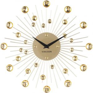 Image de Present time Horloge ronde en métal Sunburst 30 cm doré - Doré