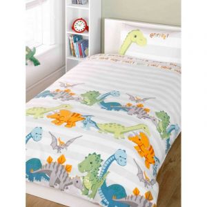 Dinosaures simple housse de couette et taie Set - Natural