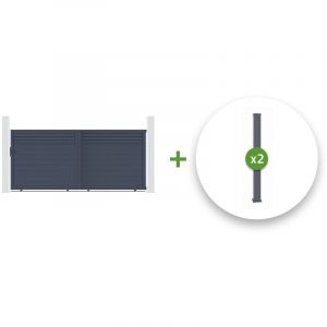 Casanoov - Pack portail coulissant carpatia 400x160cm + 2 poteaux eifel H.190cm