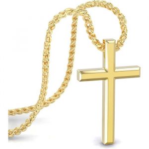 Collier SERASAR Premium pour homme [Destiny] Acier inoxydable chirurgical 316L Dore 50 cm