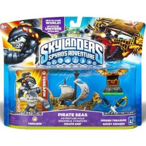 Image de Activision Pack figurines Skylanders : Spyro's Adventure - Pirate Seas : Terrafin + Bateau Pirate + Trésor Caché + Epée pirate