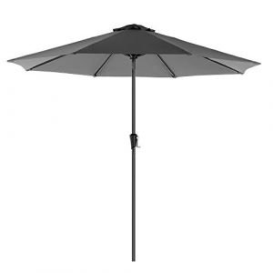 Songmics Parasol de Jardin Ø2,7 m, Ombrelle, Protection UPF 50+, Toile Polyester octogonale, inclinable, manivelle, Balcon, terrasse, Piscine, Plage, sans Socle, Gris GPU27GY