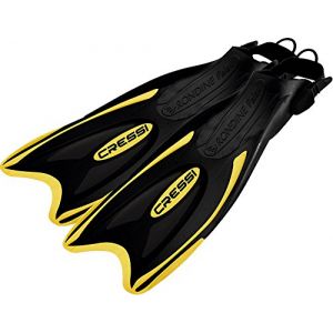 Cressi Palau Palme réglables de Plongée/Natation (Made in Italy) Noir/Jaune - XXS/XS (32/35)