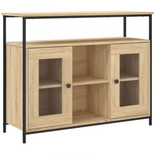 VidaXL Buffet, Meuble de Rangement avec Porte, Armoire latérale, Organisateur de Salon Maison Intérieur Chêne Sonoma Bois d'Ingénierie