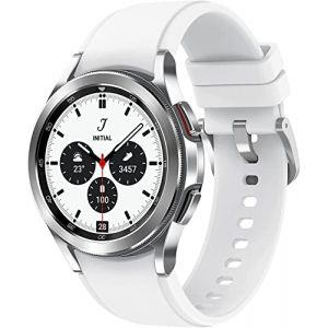 Samsung Galaxy Watch4 Classic - 42 mm - argent - montre intelligente avec bande de sport ridge - fluoro&eacute;lastom&egrave;re - blanc - affichage 1.2" - 16 Go - NFC, Wi-Fi, Bluetooth - 46.5 g