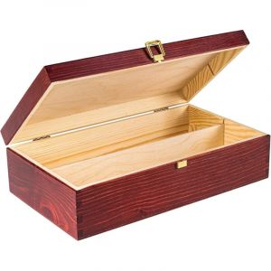 Creative Deco Boîte Caisse à Vin en Bois Rouge Cadeau Vin Mariage 35 x 21 x 11 cm