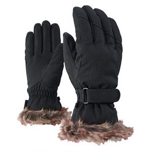 Ziener Kim Gants de Ski pour Homme, Homme, Kim Lady Glove, Black-Stru, 6.5