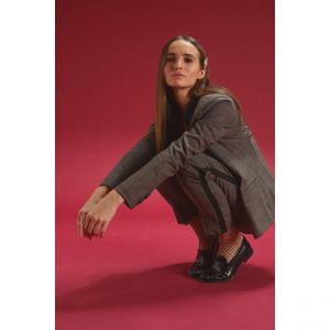 Le Temps des Cerises Pantalon chino à carreaux femme April