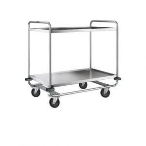 Image de Fimm Servante inox charge 160 kg 2 plateaux 1000 x 600 mm Ø roues 125 mm